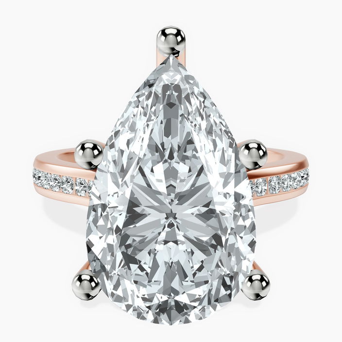 10kt Rose Gold Lucent Side Channel Set Lab Diamond Ring front image