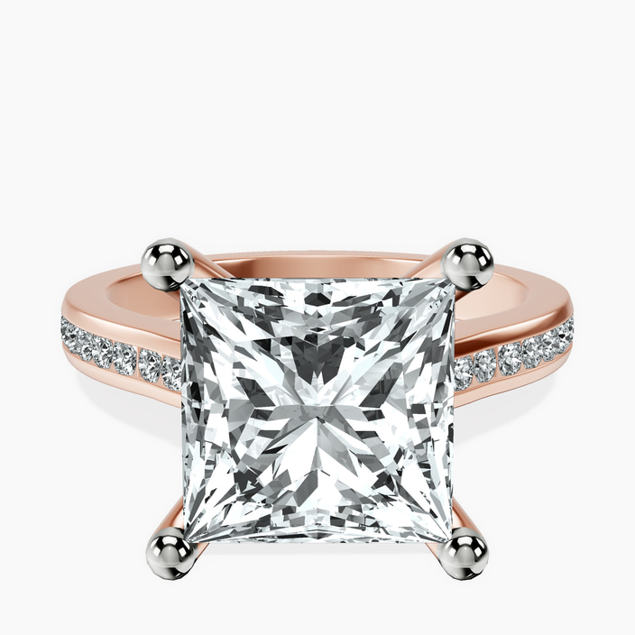 10kt Rose Gold Lucent Side Channel Set Lab Diamond Ring front image