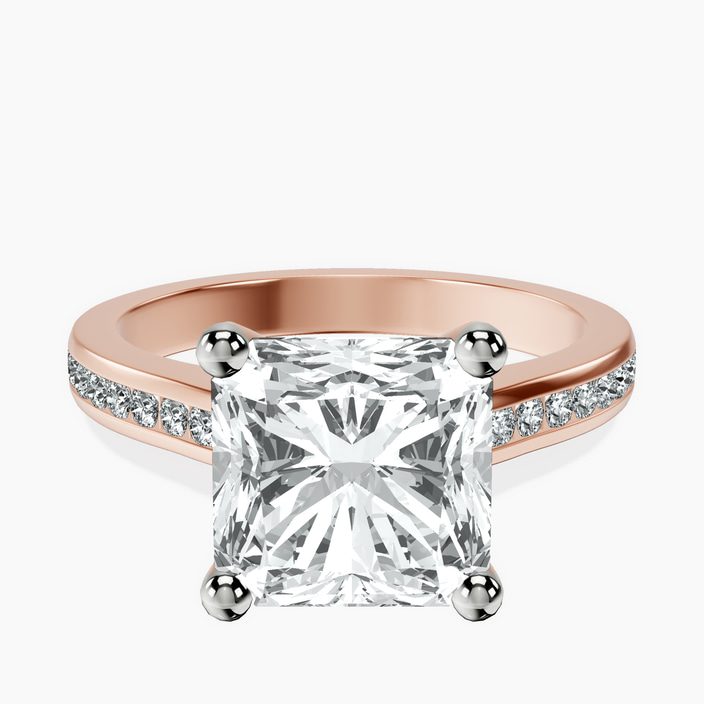 14kt Rose Gold Lucent Side Channel Set Lab Diamond Ring front image