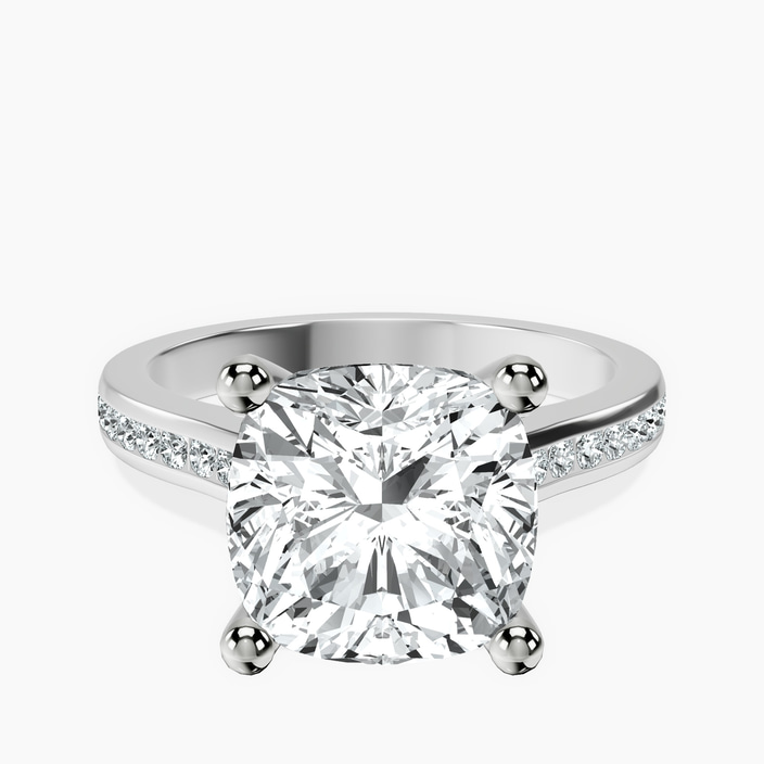 10kt White Gold Lucent Side Channel Set Lab Diamond Ring front image