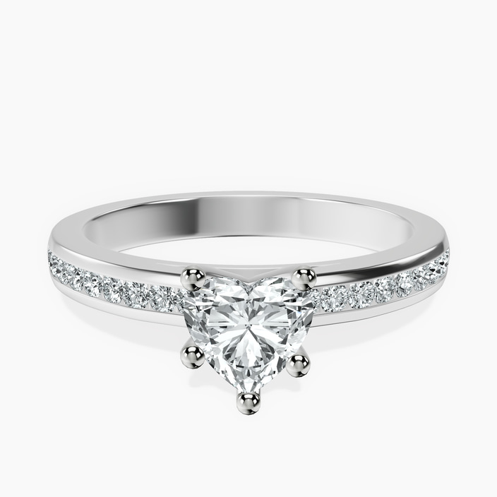 10kt White Gold Lucent Side Channel Set Lab Diamond Ring front image