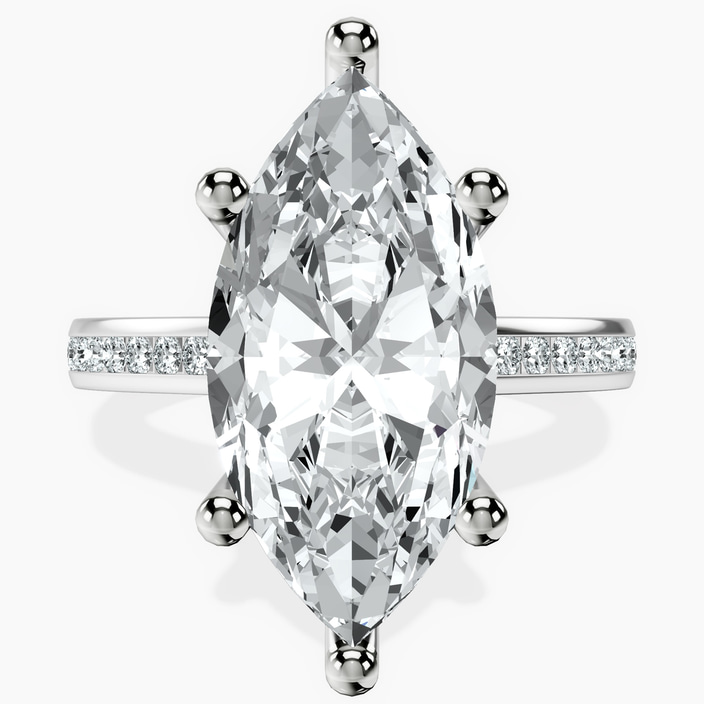 14kt White Gold Lucent Side Channel Set Lab Diamond Ring front image