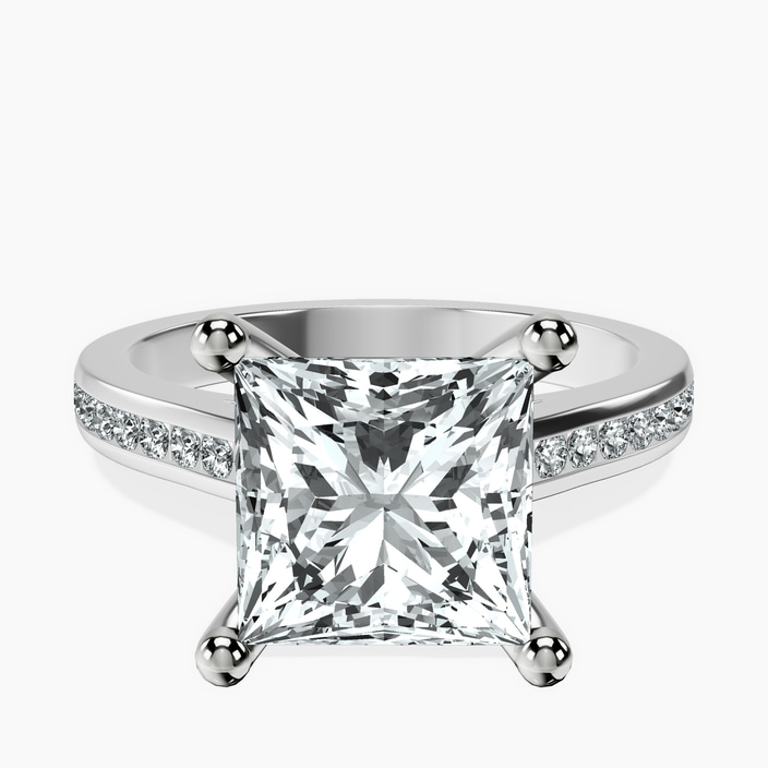 Platinum Lucent Side Channel Set Lab Diamond Ring front image