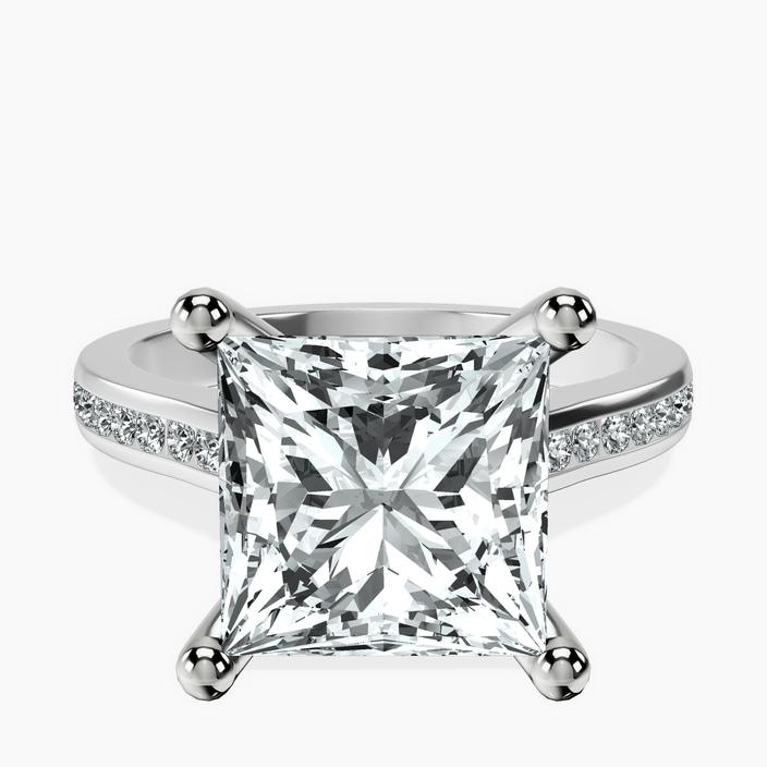 10kt White Gold Lucent Side Channel Set Lab Diamond Ring front image