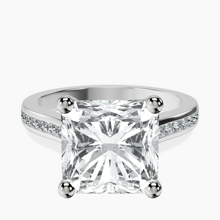 14kt White Gold Lucent Side Channel Set Lab Diamond Ring front image