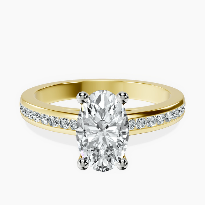 10kt Yellow Gold Lucent Side Channel Set Lab Diamond Ring front image