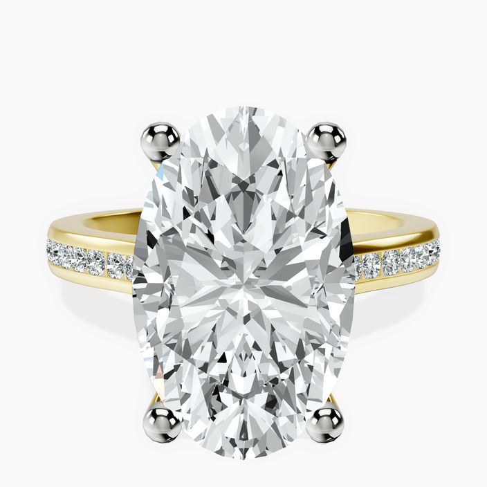 10kt Yellow Gold Lucent Side Channel Set Lab Diamond Ring front image