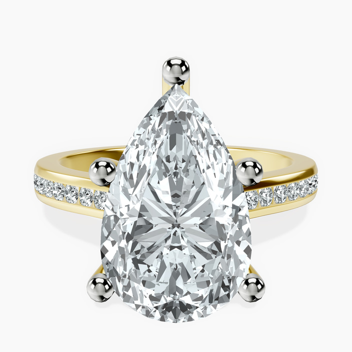 14kt Yellow Gold Lucent Side Channel Set Lab Diamond Ring front image
