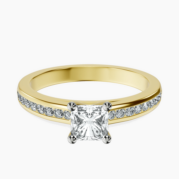 14kt Yellow Gold Lucent Side Channel Set Lab Diamond Ring front image