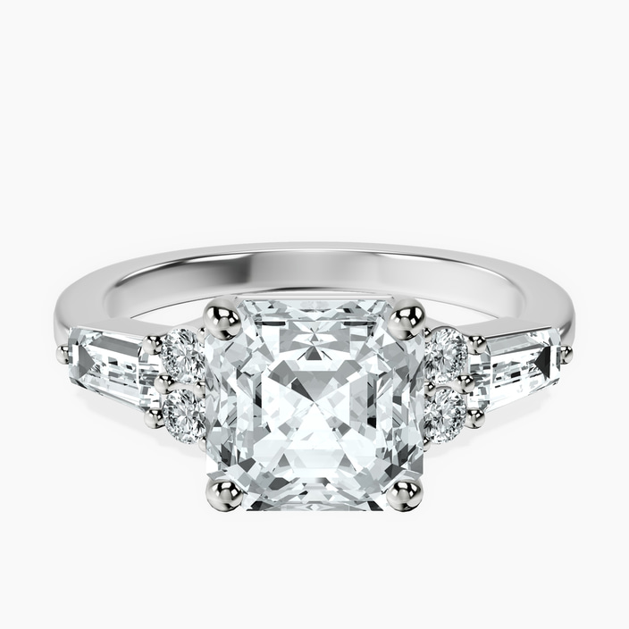 Platinum Helia Tapered Baguette Lab Diamond Ring front image