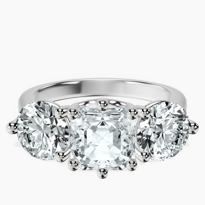 9ct Yellow Gold Estella Round Three Stone Lab Diamond Ring front image
