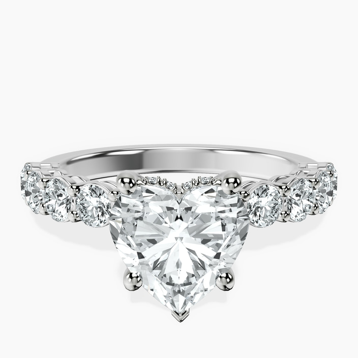 9ct White Gold Elinor Side Round Lab Diamond Ring front image