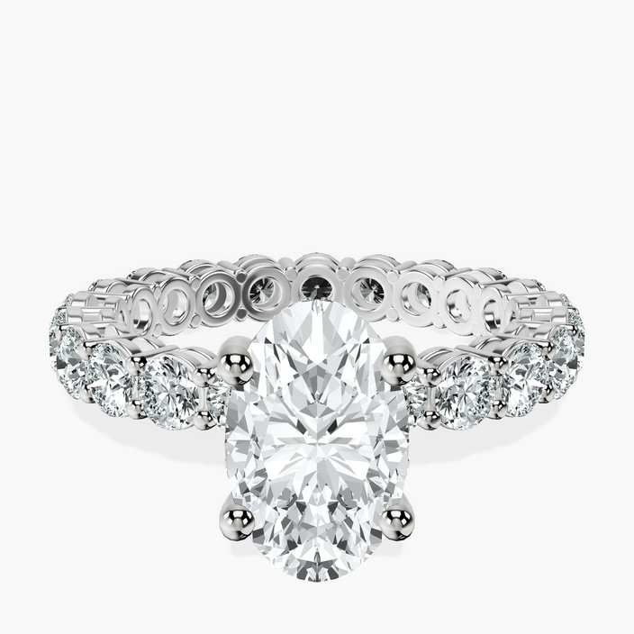 10kt White Gold Georgiana Side Round Lab Diamond Ring front image