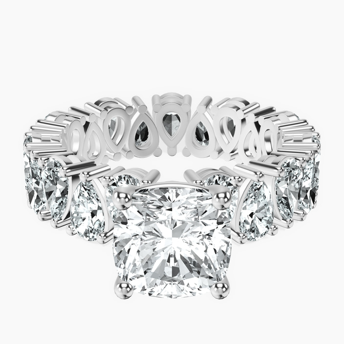 Platinum Cordelia Side Pear Lab Diamond Ring front image