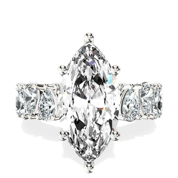 Platinum Cordelia Side Pear Lab Diamond Ring front image