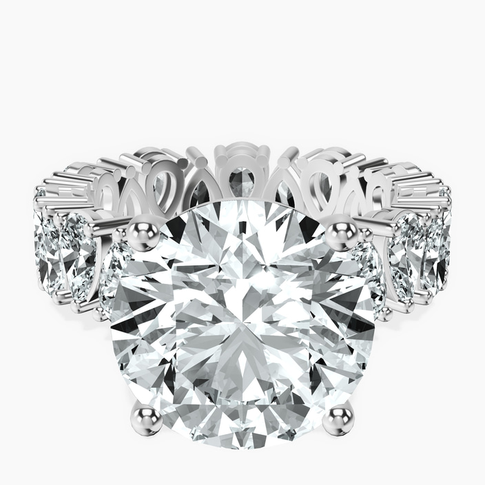 10kt White Gold Cordelia Side Pear Lab Diamond Ring front image