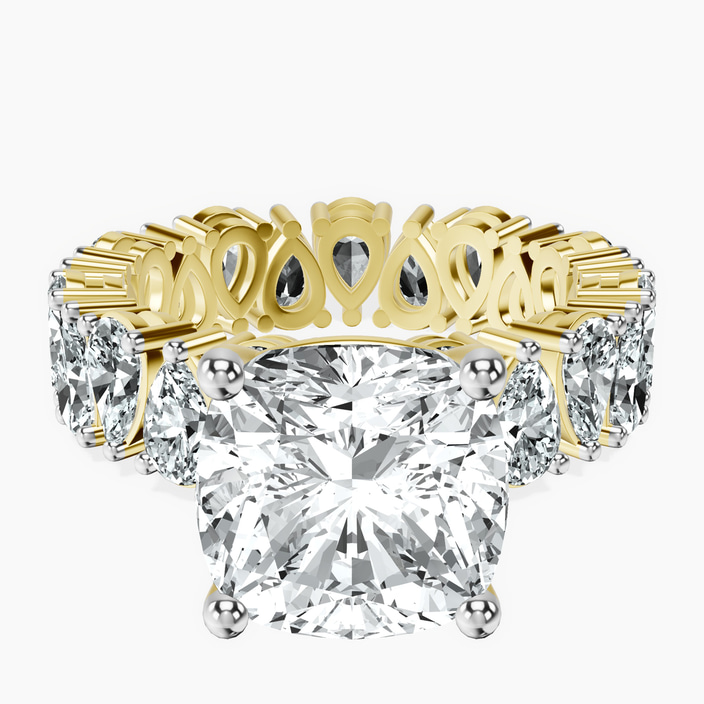 10kt Yellow Gold Cordelia Side Pear Lab Diamond Ring front image