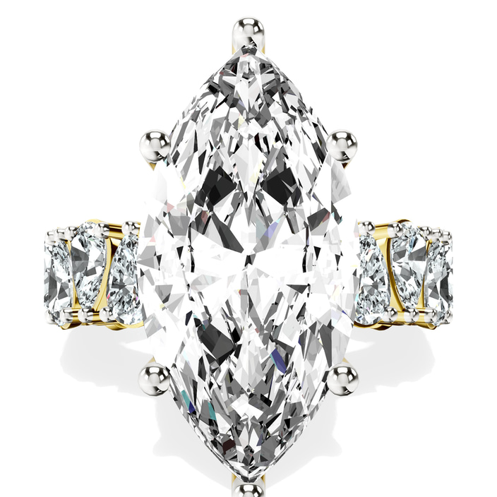 10kt Yellow Gold Cordelia Side Pear Lab Diamond Ring front image