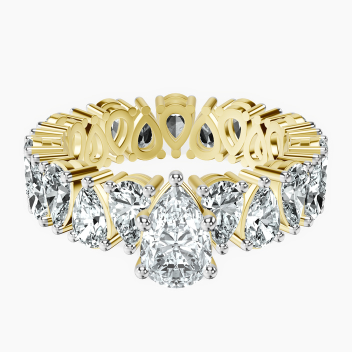 10kt Yellow Gold Cordelia Side Pear Lab Diamond Ring front image