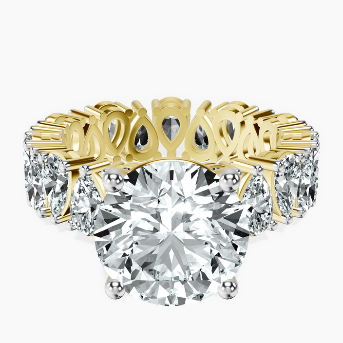 10kt Yellow Gold Cordelia Side Pear Lab Diamond Ring front image