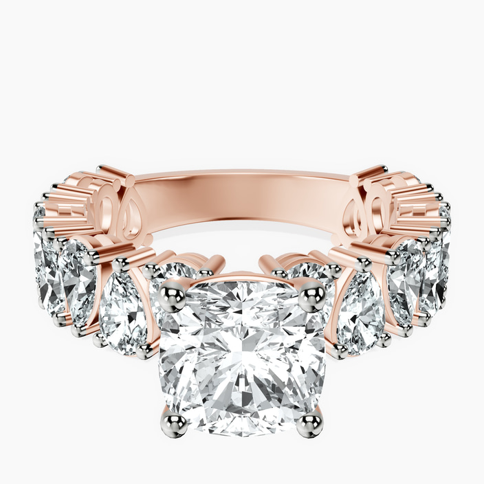 18kt Rose Gold Esme Side Pear Lab Diamond Ring front image