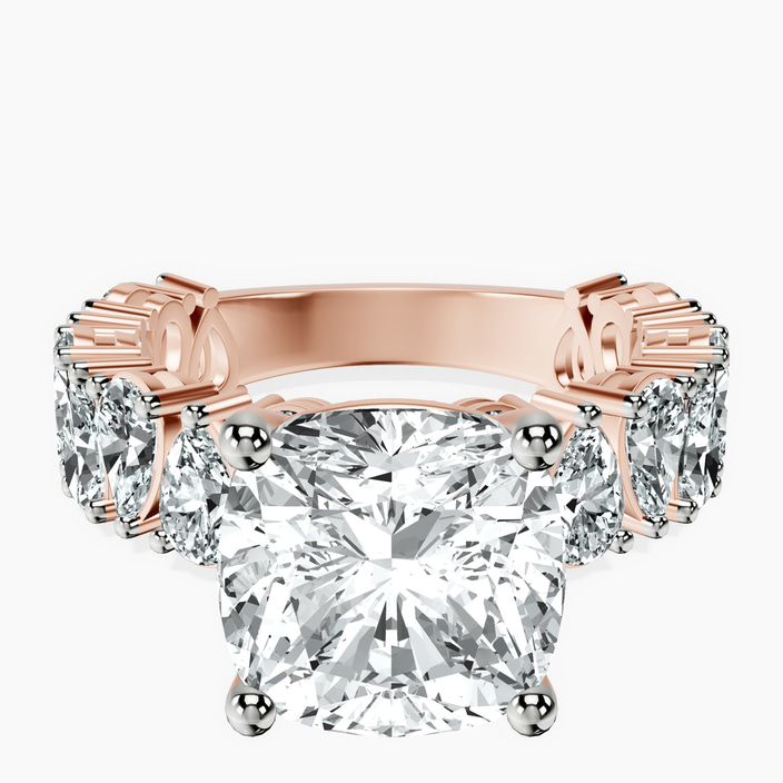 18kt Rose Gold Esme Side Pear Lab Diamond Ring front image