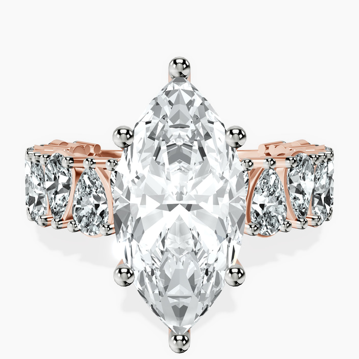 18kt Rose Gold Esme Side Pear Lab Diamond Ring front image