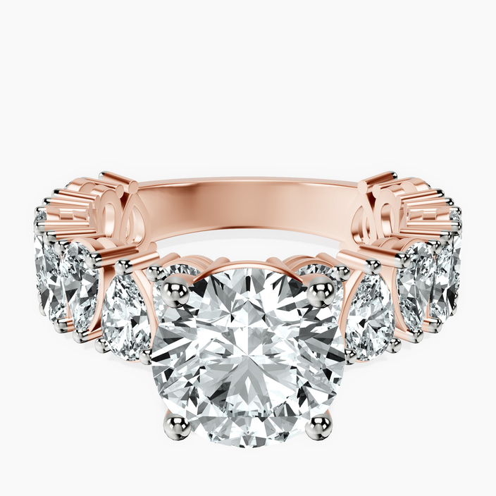 18kt Rose Gold Esme Side Pear Lab Diamond Ring front image