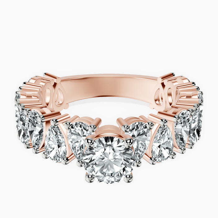 18kt Rose Gold Esme Side Pear Lab Diamond Ring front image