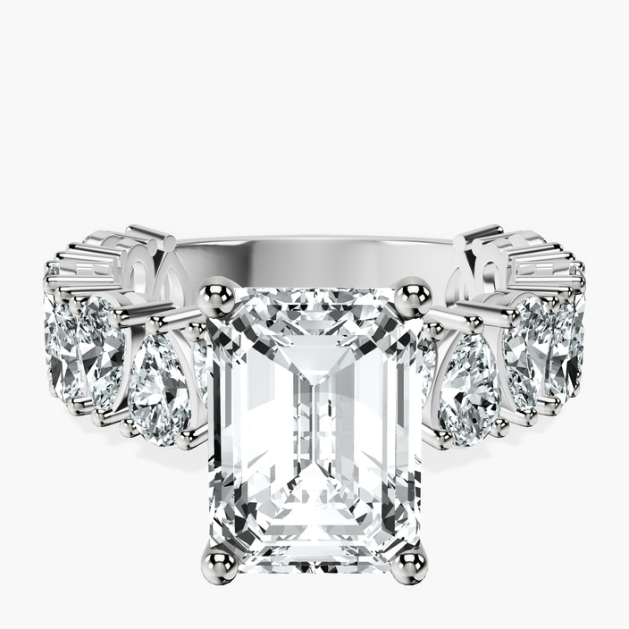 10kt White Gold Esme Side Pear Lab Diamond Ring front image