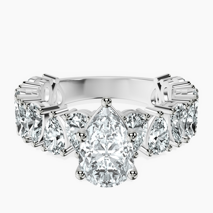 Platinum Esme Side Pear Lab Diamond Ring front image