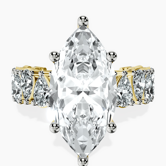 10kt Yellow Gold Esme Side Pear Lab Diamond Ring front image