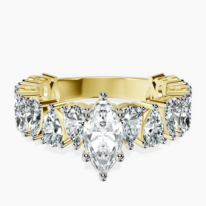10kt Yellow Gold Esme Side Pear Lab Diamond Ring front image