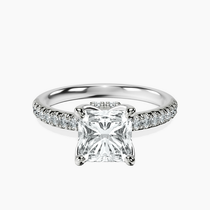 10kt White Gold Galen Secret Halo Lab Diamond Ring front image