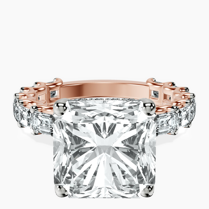 14kt Rose Gold Giselle Side Emerald Lab Diamond Ring front image