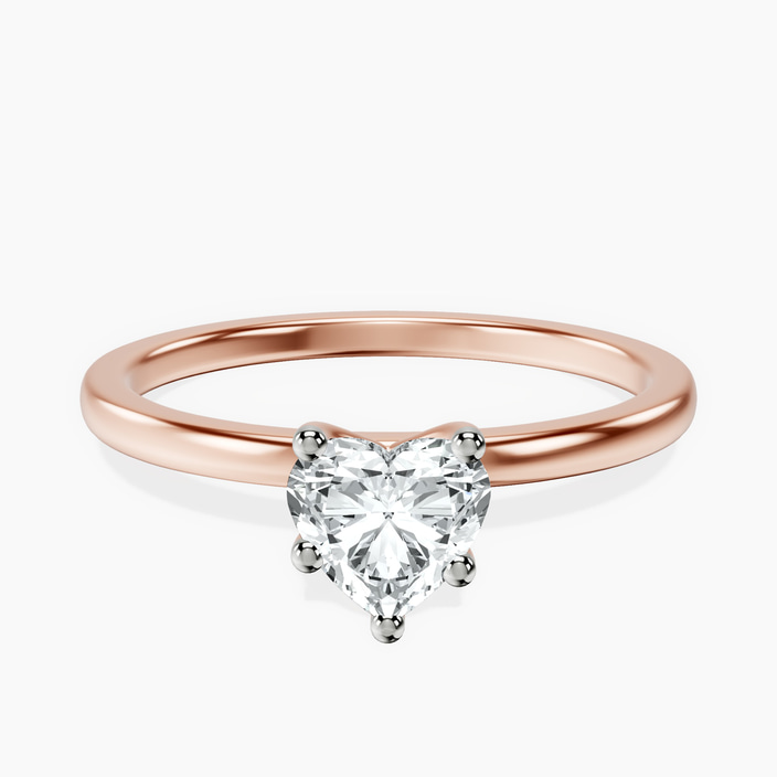 14kt Rose Gold Four Prong Solitaire 1.5mm Lab Diamond Ring front image