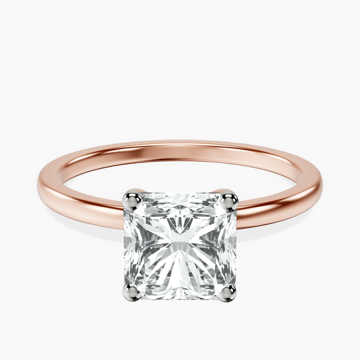 9ct Rose Gold Four Prong Solitaire 1.5mm Lab Diamond Ring front image