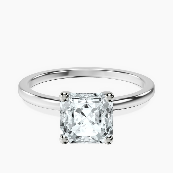 18ct White Gold Four Prong Solitaire 1.5mm Lab Diamond Ring front image