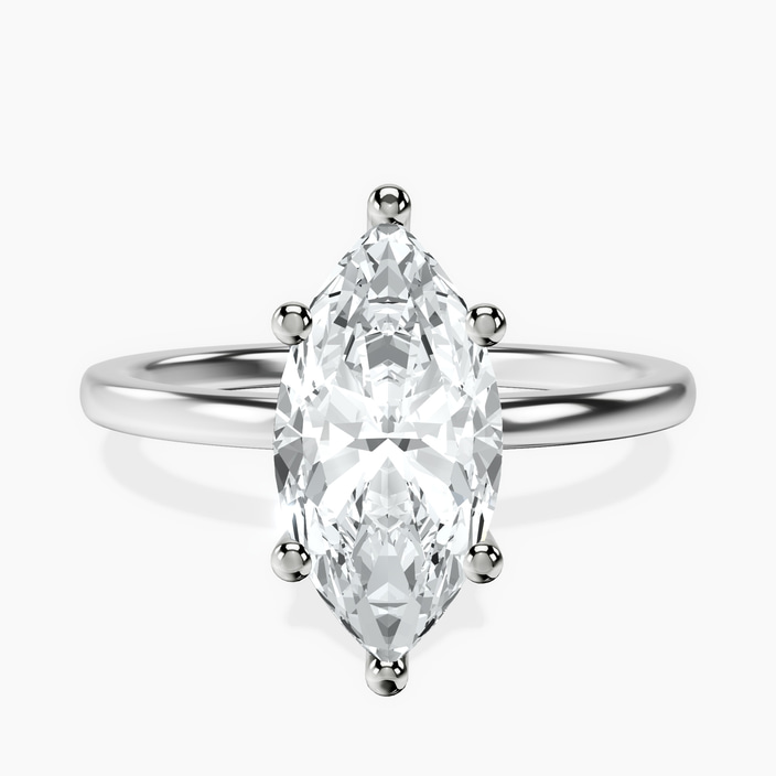9ct White Gold Four Prong Solitaire 1.5mm Lab Diamond Ring front image