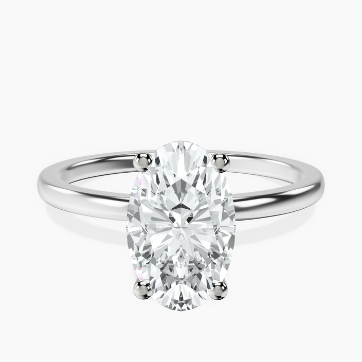 Platinum Four Prong Solitaire 1.5mm Lab Diamond Ring front image