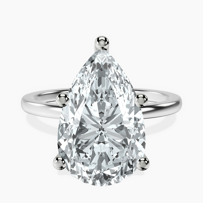 18kt White Gold Four Prong Solitaire 1.5mm Lab Diamond Ring front image