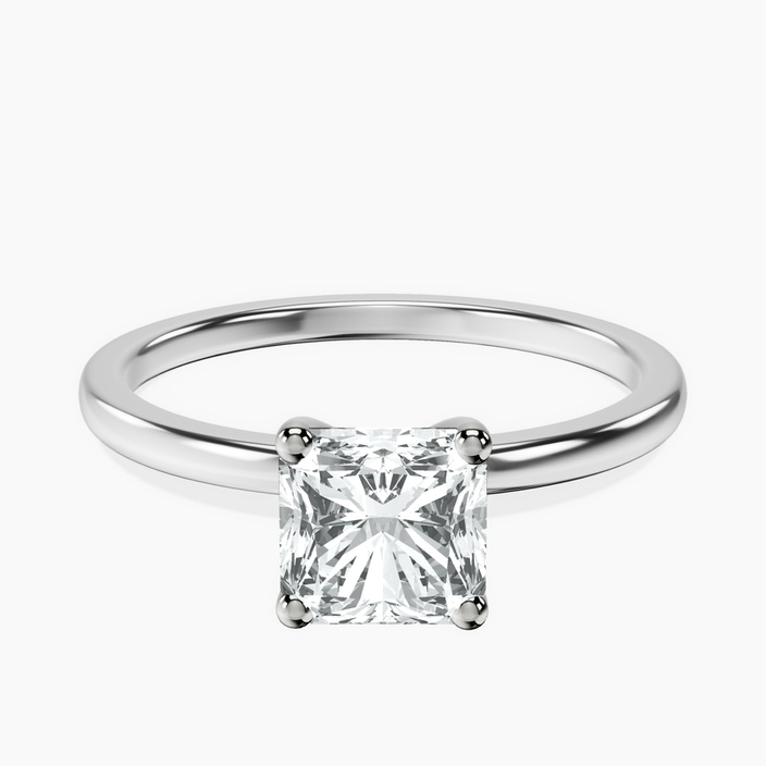 Platinum Four Prong Solitaire 1.5mm Lab Diamond Ring front image