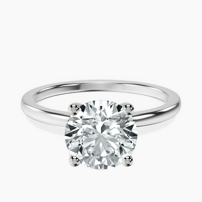 Platinum Four Prong Solitaire 1.5mm Lab Diamond Ring front image