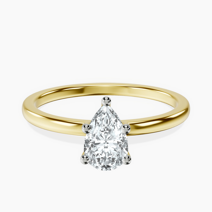 10kt Yellow Gold Four Prong Solitaire 1.5mm Lab Diamond Ring front image