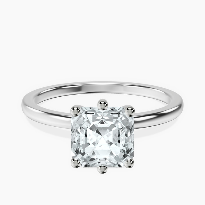 9ct White Gold Six Prong Solitaire 1.5mm Lab Diamond Ring front image