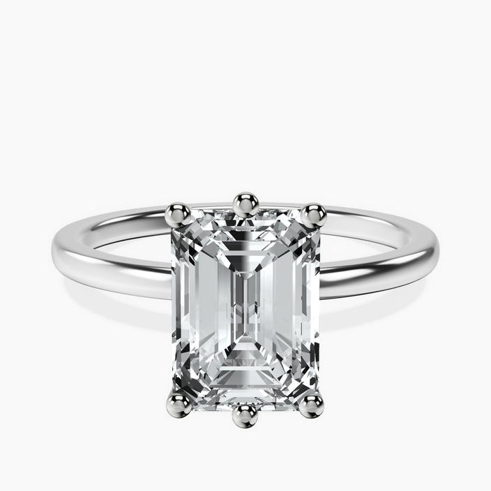 18kt White Gold Six Prong Solitaire 1.5mm Lab Diamond Ring front image