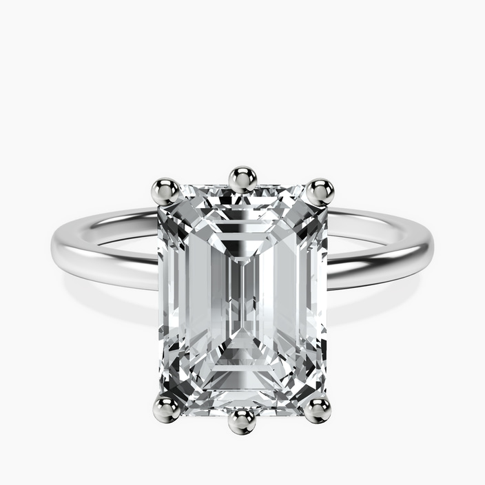 18kt White Gold Six Prong Solitaire 1.5mm Lab Diamond Ring front image
