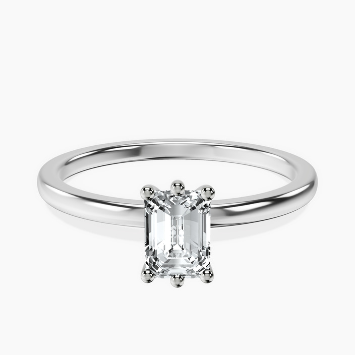 14kt White Gold Six Prong Solitaire 1.5mm Lab Diamond Ring front image