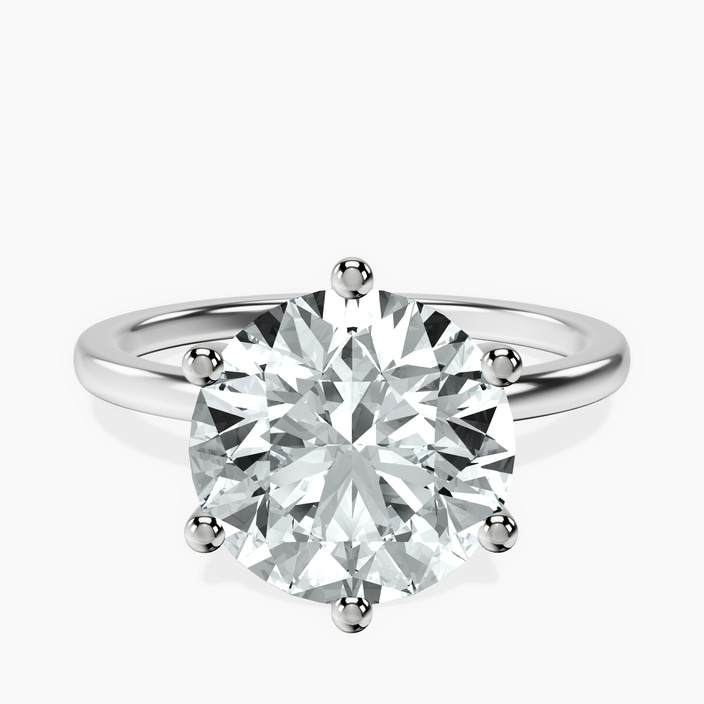 10kt White Gold Six Prong Solitaire 1.5mm Lab Diamond Ring front image