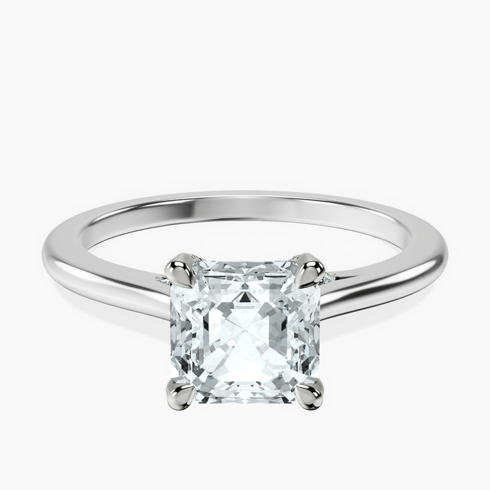 Platinum Agnes Criss cross Prong Solitaire 1.5mm Lab Diamond Ring front image